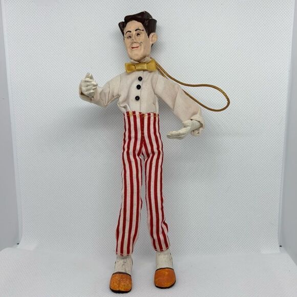 Vintage European Bendable Posable male figure ornament with  Vintage European Bendable Posable male figure ornament with painted head.